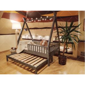 Łóżko domek drewniane dla dzieci TIPI 3 Naturalny