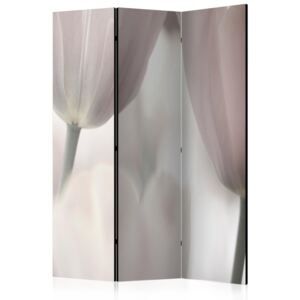 Parawan 3-częściowy - Tulips fine art - black and white [Room Dividers] (135X172)