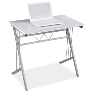 Białe biurko z aluminiowym stelażem B-120