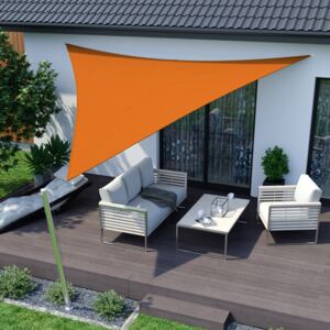 Żagiel przeciwsłoneczny, trójkątny, z tkaniny wodoodpornej, pomarańczowy, 500x500x500 cm