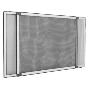 Moskitiera przesuwna, Do okien z roletami, Gotowa, srebrna, 75x50 cm