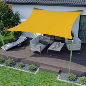 Żagiel przeciwsłoneczny, kwadratowy, z tkaniny wodoodpornej, żółty, 360x360 cm