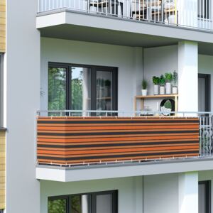Osłona balkonowa Basic. z oddychającej tkaniny, pomarańczowo-brązowo-czarna, dł. 500 cm