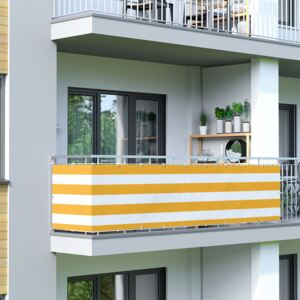Osłona balkonowa Basic. z oddychającej tkaniny, żółto-biała, dł. 500 cm