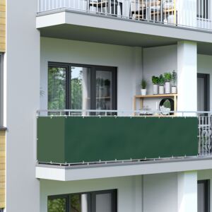 Osłona balkonowa Basic, wodoodporna, ciemnozielona, 300x90 cm
