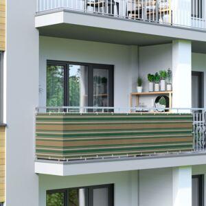 Osłona balkonowa Basic. z oddychającej tkaniny, zielono-biało-brązowa, dł. 300 cm