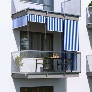 Roleta na balkon/markiza pionowa, Biało-niebieska, 100x240cm