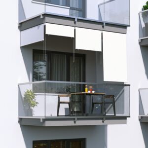 Roleta na balkon/markiza pionowa, Biała, 100x140cm