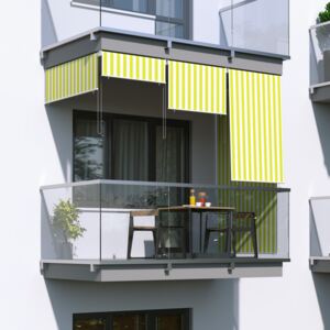 Roleta na balkon/markiza pionowa, Żółto-biała, 100x240cm