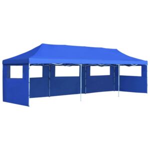 Składany namiot z 5 ścianami bocznymi, 3 x 9 m, niebieski