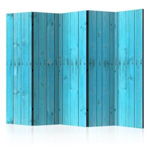Parawan 5-częściowy - Niebieskie deski II [Room Dividers] (225X172)