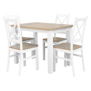 Stół z 4 krzesłami biały do kuchni jadalni Z059