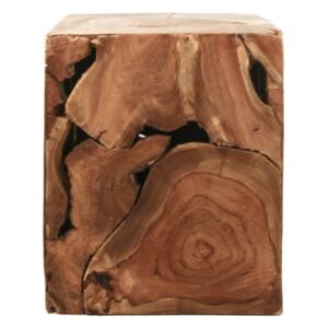 Stolik z tekowego drewna HSM collection Cube, 25x30 cm