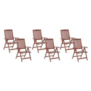 Zestaw 6 krzeseł ogrodowych drewnianych TOSCANA