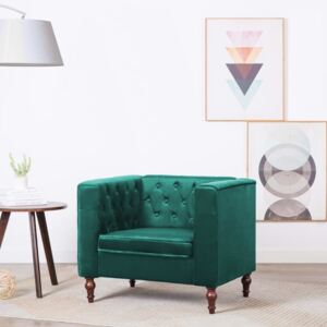 Fotel tapicerowany aksamitem, 86 x 67 x 71 cm, zielony