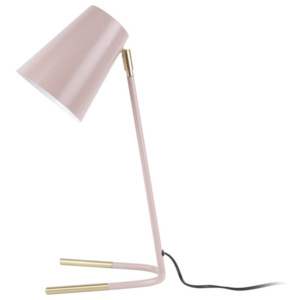 Różowa lampa stołowa z detalami w złotej barwie Leitmotiv Noble
