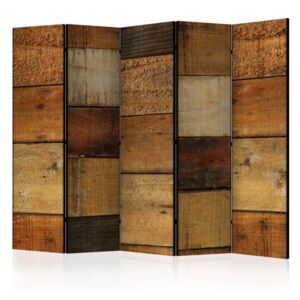 Parawan 5-częściowy - Drewniane tekstury [Room Dividers] (225X172)