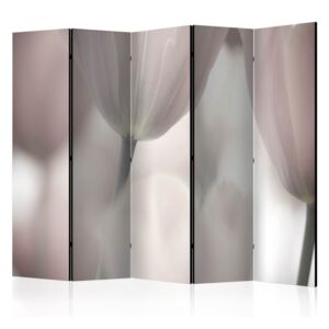 Parawan 5-częściowy - Tulips fine art - black and white [Room Dividers] (225X172)