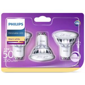 Philips Reflektory punktowe LED Classic, 3 szt., 5.5 W, 350 lumenów