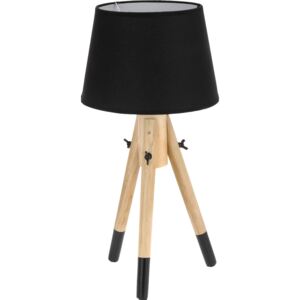 Lampka stołowa, drewniana, stojąca