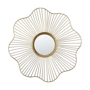 Lustro w kształcie kwiatu złote 38 cm glamour salon sypialnia Sens Beliani
