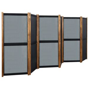 Parawan 6-panelowy, czarny, 420 x 170 cm
