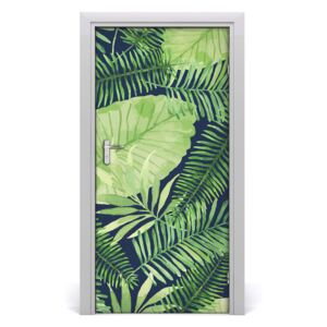 Okleina samoprzylepna na drzwi Tropikalne liście
