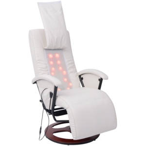 Fotel masujący do masażu sziatzu 50% PU biały