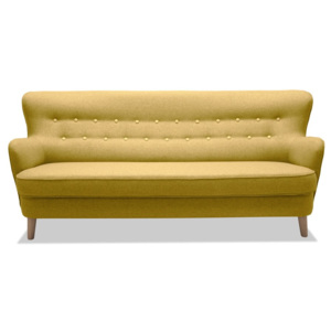 Żółta sofa 3-osobowa Vivonita Eden