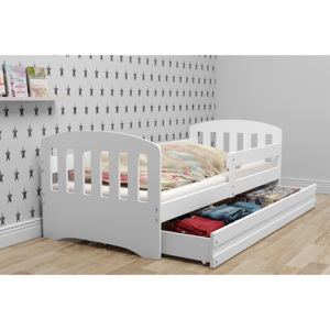 Łóżko dla dzieci pojedyncze jednoosobowe z materacem – Classic – Białe
