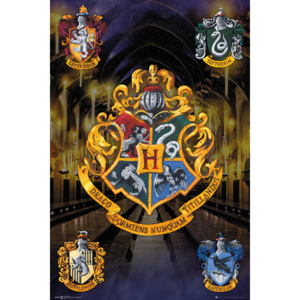 Plakat, Obraz Harry Potter - Crests, (61 x 91,5 cm)