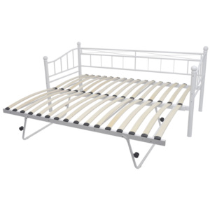 Rama łóżka, leżanka, kanapa, 180x200/90x200 cm, stalowa, biała