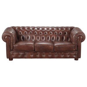 Brązowa skórzana sofa 3-osobowa Max Winzer Bridgeport