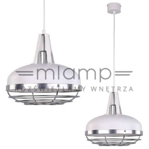 Industrialna LAMPA wisząca LOFTER 30825 Sigma przemysłowa OPRAWA metalowa zwis drut loft biały