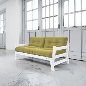 Sofa rozkładana Karup Step White/Avocado Green