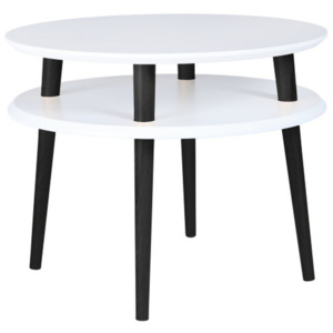 Biały stolik z czarnymi nogami Ragaba UFO, Ø 57 cm