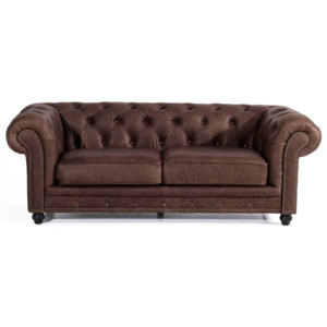 Brązowa skórzana sofa 3-osobowa Max Winzer Orleans