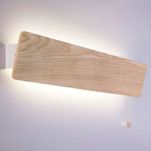 Drewniana LAMPA ścienna OSLO LED 10W 9701 Nowodvorski kinkiet OPRAWA w stylu skandynawskim LISTWA z włącznikiem drewno