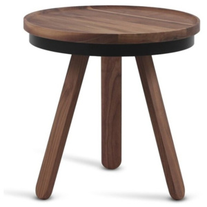 Brązowy stolik z drewna dębowego z tacą Woodendot Batea S