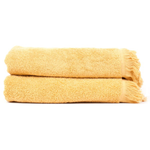 Zestaw 2 żółtych ręczników kąpielowych z bawełny Casa Di Bassi Sun, 70x140 cm