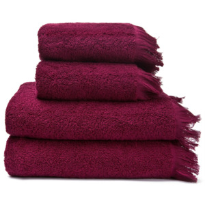 Zestaw 2 bordowych ręczników i 2 ręczników kąpielowych Casa Di Bassi Bath