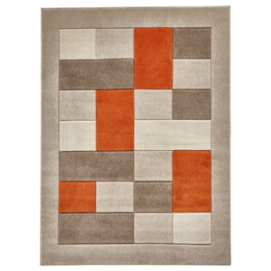 Szaro-pomarańczowy dywan Think Rugs Matrix, 60x120 cm
