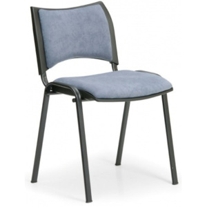 Krzesła konferencyjne SMART - czarne nogi, bez podłokietników, szary