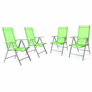 Komplet 4 krzesła aluminiowe rozkładane Garth zielone