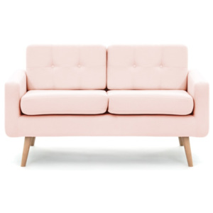 Pastelowo-różowa sofa 2-osobowa Vivonita Ina