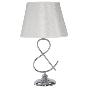 Biało-srebrna lampa stołowa Mauro Ferretti Lampada Da Tavolo, 33x54 cm