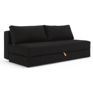 Czarna sofa rozkładana ze schowkiem Innovation Osvald