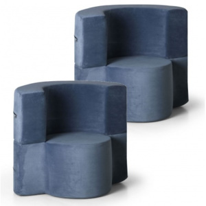 Fotel rozkładany SOFTY 1+1 GRATIS, niebieski