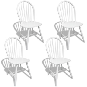 Krzesła do jadalni, 4 szt., drewniane, okrągłe, białe