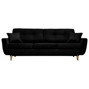 Czarna sofa rozkładana z jasnymi nogami Mazzini Sofas Rose